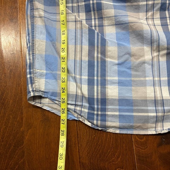 Johnnie-O Blue Cotton Tan Plaid Button Down Shirt L/S Men's Size Small - Picture 2 of 8